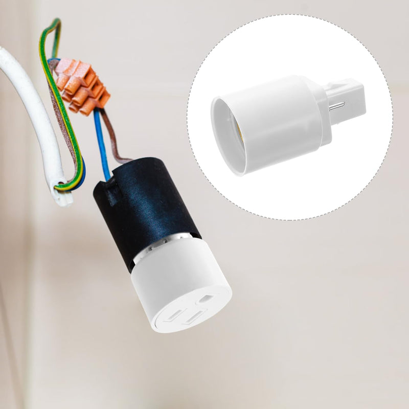 Adapter G24D to E27 2 Pin Lamp Holder Adapter Professional Mount for LED Bulbs, Convertible Base for Diode, Light Spotlight, Filament O