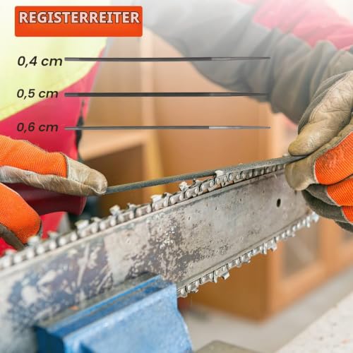 File Chainsaws Sharpening Files Saw Chain Files Set of 10 | Chainsaw Sharpening Files Kit Universal Chainsaw File Set File Kit for Sharpening Saw Chains