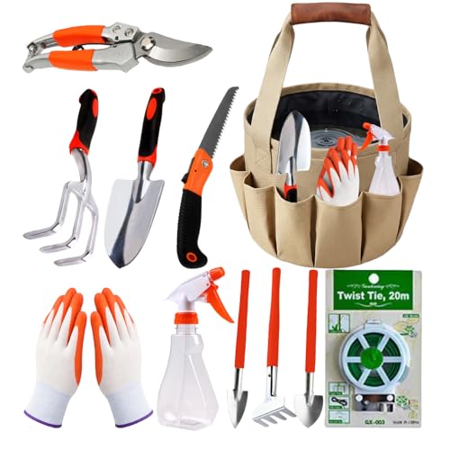 Heirloom Herb Seed Kit & 11-Piece Heavy-Duty Garden Tool Tote Set