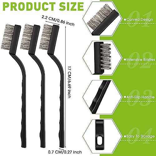 Zhehao 90 Pcs Mini Wire Brushes Set for Cleaning Rust,Solid Color Solid Color Wire Brush