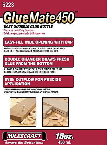 Titebond III Ultimate Wood Glue, 16-Ounces #1414 & Milescraft 5223 Glue Mate 450-15oz. (450ml) Precision Wood Glue Bottle 16 Ounce Wood Glue + Glue Mate 450-15oz.