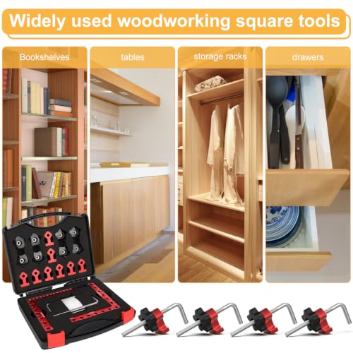 Corner Clamp for Woodworking, 90 Degree Corner Clamp, 4 Pack 5.5"x 5.5" Aluminum Alloy Right Angle Woodworking Tools, Positioning Squares for Picture Frame, Box, Cabinets, Drawers