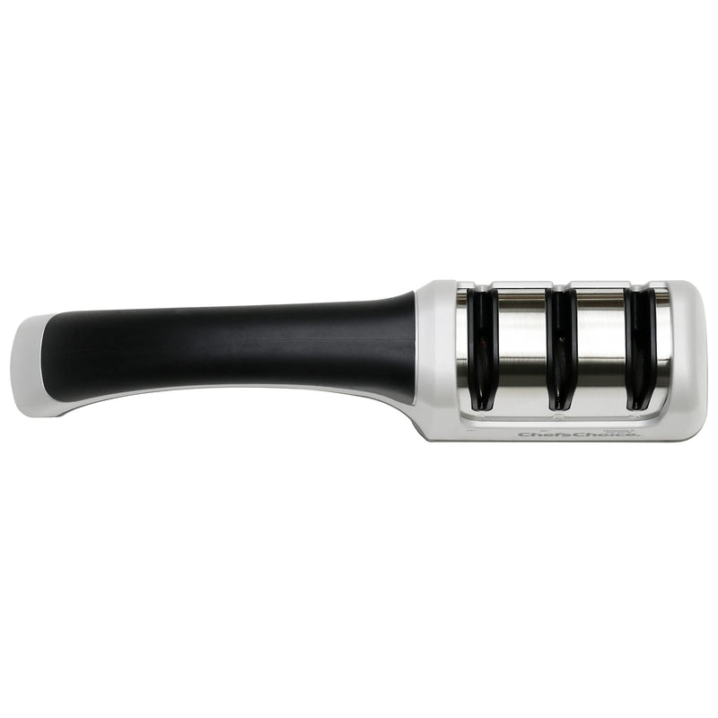 Chef'sChoice Manual Knife Sharpeners for 15- and 20-Degree Straight-Edge and Serrated Knives with Diamond Abrasives Precise Angle Control & Compact Footprint, 2-Stage, Gray
