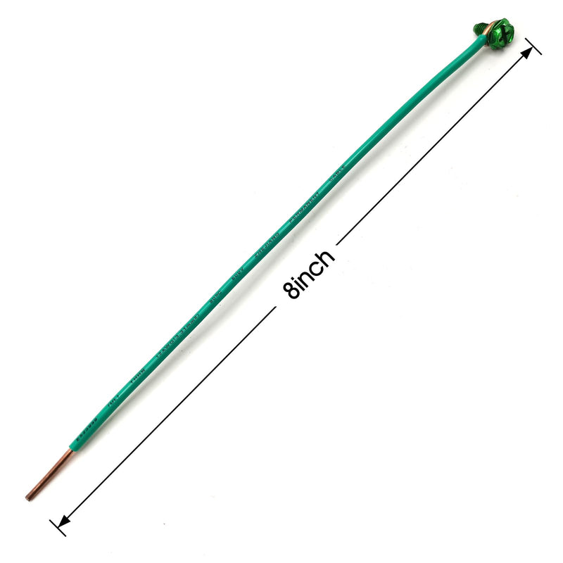 12AWG UL Listed 8 inch Grounding Pigtail Copper Cables Electronic Wire DIY(50 Pack) 8 inch(50 Pack)