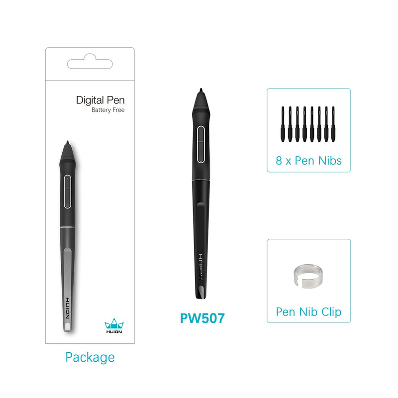 HUION PW507 Battery-Free Stylus for Huion Kamvas PRO 12, Kamvas PRO 13,Kamvas Pro 16, Kamvas 16 and Kamvas 20 Graphics Drawing Monitor