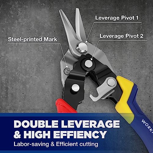 3 Piece Aviation Tin Snips Set, Metal Cutter Shear (Left, Right & Straight) Straight/Left/Right