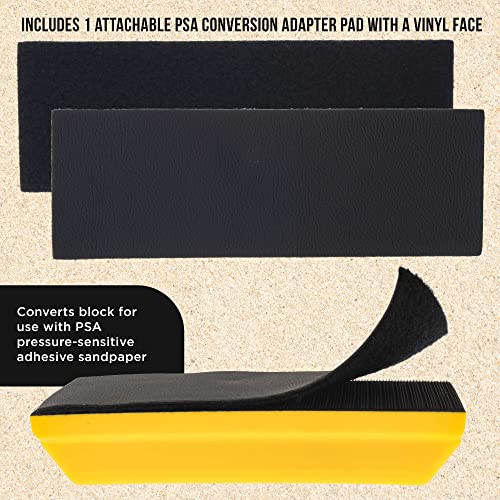 Dura-Gold Pro Series Rectangle 7-3/4" x 2-3/4" Hand Sanding Block Pad with 80 Grit Gold PSA Longboard Sandpaper 20 Yard Long Continuous Roll, 2-3/4" Wide