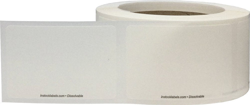 InStockLabels Dissolvable Food Storage Labels, 2 x 3 Inch, 5 Case of 500 Label Rolls - Convenient Blank Adhesive Stickers for Organization and Food Rotation, Meal Prep Stickers Dissolve in Water 2500