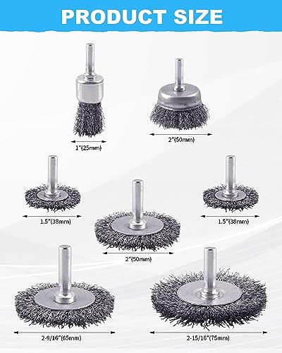 Rocaris 21 Pack Carbon Steel Wire Wheel Brush, Cup Brush Set
