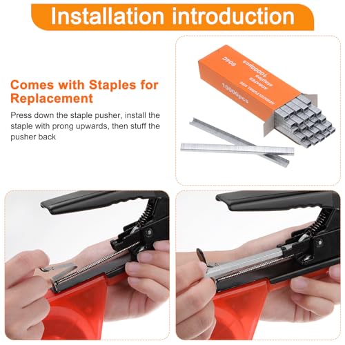 HARFINGTON Plant Tying Machine Tape 40 Rolls 0.47inch Thickened Vine Tying Machine with Staples Blade Accessories for Climbing Plants Vegetable Tomatoes Grapes