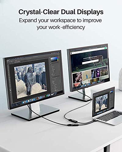 IVANKY 4K Active Mini DisplayPort to HDMI Adapter, 4K@60Hz, Thunderbolt 1&2 to HDMI [0.24m/0.65FT, Super Slim] Mini DP to HDMI Adapter for MacBook Air/Pro, Surface Pro/Dock/Book, Monitor, Projector 1 Pack-Black