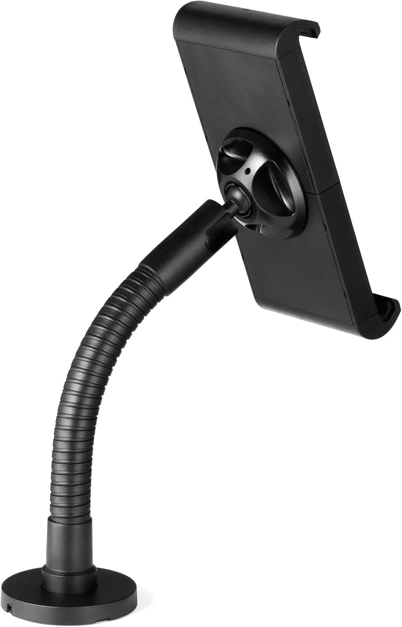 Durable Tablet Holder - Anti Theft Lockable & Rotatable 360 Degrees - Pro Holder for 7-13" iPad, Samsung, Lenovo & More - Secure Wall or Table Mount - Black