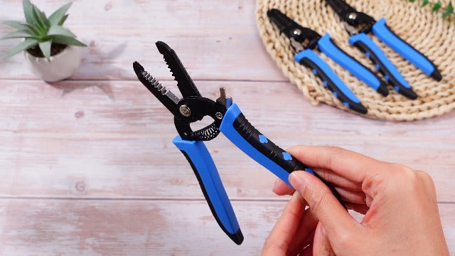 MorningRo 12 Pcs 10-22 AWG Wire Strippers and Cutter with Safety Lock and Spring Loaded 7inch Multi-Function Wire Stripping Tool Insulated Stripping Pliers Bulk for Electrician Craftsmanship