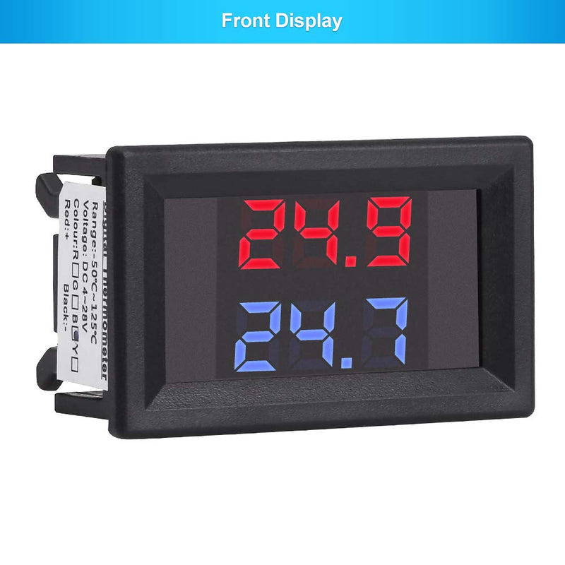 PEMENOL Red + Blue Dual Display Digital Thermometer Digital thermometer with NTC waterproof metal sensor