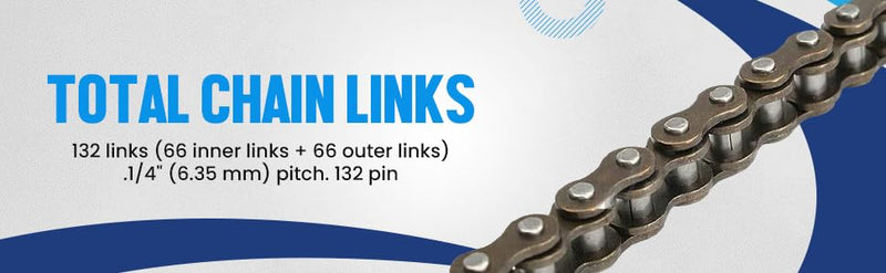 Chain for Razor MX500 and MX650 - Heavy Duty - 132 Link Drive Chain - #25 Roller Chain 132L - Razor MX500 Electric Drive Chain - MX650 Dirt Bike - Razor SX500 - MiniMoto XRF500 - Master Link Included