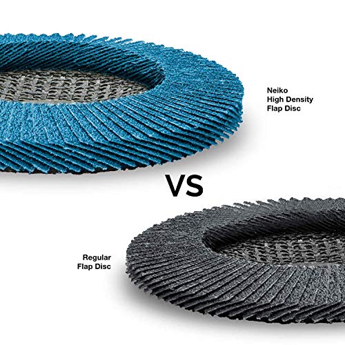 Neiko 11256A High Density Jumbo Premium Zirconia Flap Disc | 4.5" x 7/8-Inch, 80 Grit, Flat Type #27 - 10 Pack