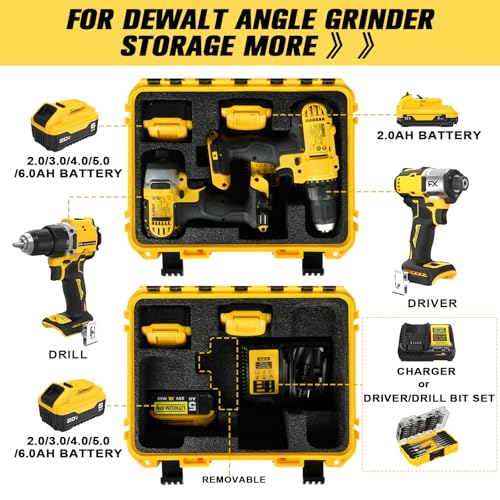 Case for DEWALT Cordless Drill Driver: Waterproof Tool Box for 20V Max Set