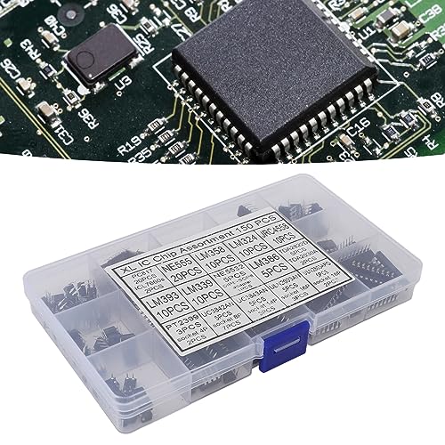 XL IC Chip Assortment Kit 150pcs Optocoupler Timer Oscillator Dual Opamp Quad Opamp with Plastic Storage Box Suitable for PC817 ICL7660S NE555 LM358