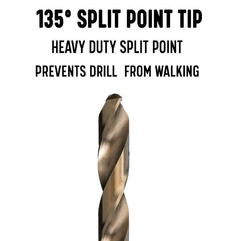 Drill America 5/16" Cobalt Heavy Duty Drill Bit (Pack of 12), D/ACO Series 5/16"