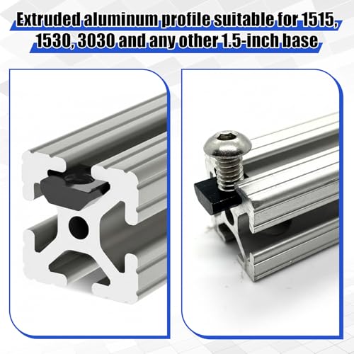 100 Pack 15 Series 5/16"-18 Slide in Economy T-nut, Threaded Steel Standard Slide in T-nut T-Slot Nuts Accessory Black Galvanized for Aluminum Extrusion T Slot Track DIY UNC Threaded 100 5/16''-18