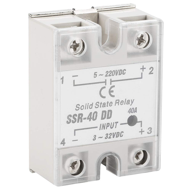 SSR-40DD Solid State Relay DC to DC (Input 3-32V DC Output 5-220V DC), SSR Solid State Relay SSR-40 DD, 40A 50-60Hz