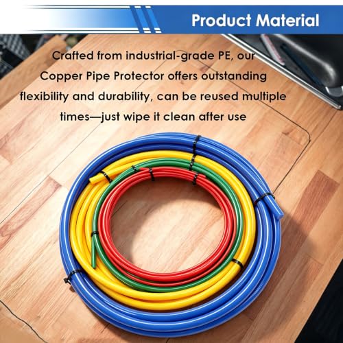 smseace 4Pack Conditioning Copper Tubing Pipe Extension 4M/13Feet 1/4" 3/8" 1/2" 5/8" Conditioning Copper Tubing Bender Kit for Air Conditioner PE Plastic Pipe Bender