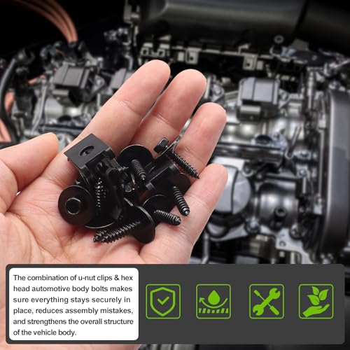 mxuteuk 50PCS M4.2 U-Nut Clips & Hex Head Automotive Body Fender Bolts Kit+mxuteuk 260PCS U-Nut Clips & Automotive Body Fender Bolts Kit