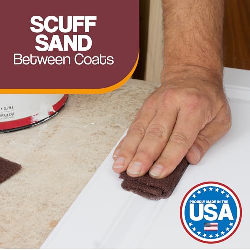 Maroon Non-Woven Surface Prep Set - 6" x 9" Finishing Pads (10 Pack) and 5" Orbital Sander Discs (10 Pack) - 320 Grit