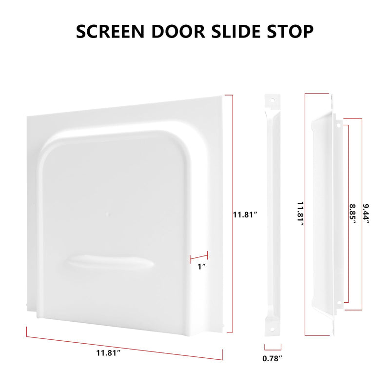 12" RV Screen Door Slider Panel and Slide Stop for RV Screen Door, RV Screen Door Slider Panel for RV, Trailer, Camper, Motor Home, Cargo Trailer（Black） Black