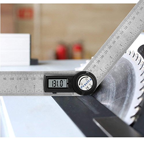 Preciva Protractor, Digital Angle Protractor with Locking Function, Measuring Range: 000.0~999.9°, Stainless Steel Ruler for Woodworking and DIY, 400 mm