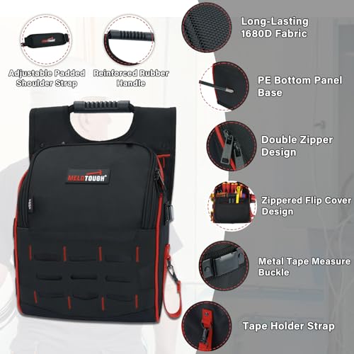 MELOTOUGH Electrician Tool Pouch with Shoulder Strap, Tool Belt Hook Cordless Drill Holster Hook