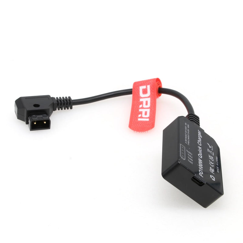DRRI D-Tap to USB-C PD 3.0 Bi-Directional Charging Adapter 100W Quick Charger for V Mount Gold Mount Battery Sony A7Siii FX3 Camera Smartphone Laptop