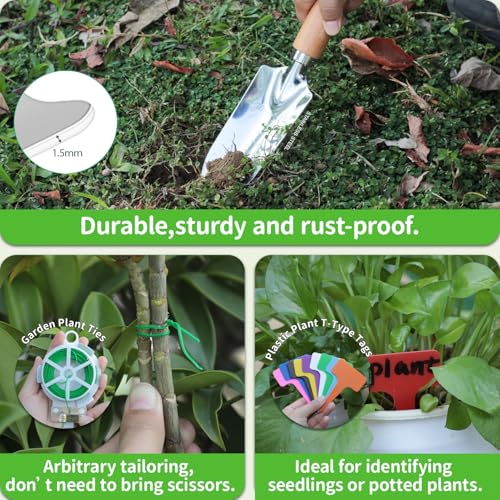 Garden Tool Set,10 Piece Garden Kit, and 3 Pieces Heavy Duty Stainless Steel Gardening Hand Tools,Gardening Gifts for Women Men Floral Pattern Design