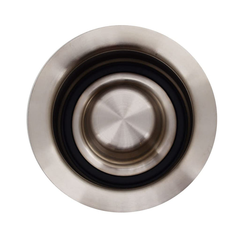 Westbrass D2082-07 3-1/2" Extra-Deep Collar Kitchen Sink Waste Disposal Flange & Stopper, Satin Nickel 1-Pack