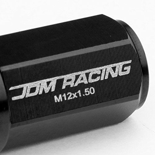 DNA Motoring LN-ZTL-9027-15-BK 20Pcs M12 x 1.5 Open/Closed End Style 23mm OD/53mm Height Wheel Lug Nuts w/Deep Drive Extension, Black M12 x 1.25 Red