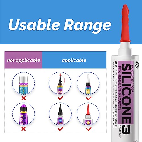 100 Caulk Saver Caps - Caulk Finishing Tool for Sealing and Preserving, Red 100