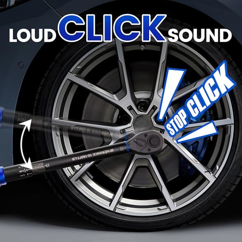 1/2 Inch Drive Click Torque Wrench, 10–180 Ft.Lb/13.6–244.0 Nm ±3% Accuracy, 72-Tooth Dual-Direction Ratchet, Adjustable Newton Meter Torque Wrenches for Motorcycle,Car & Bicycle Repair 1/2" DR.『10-180 FT.LB』