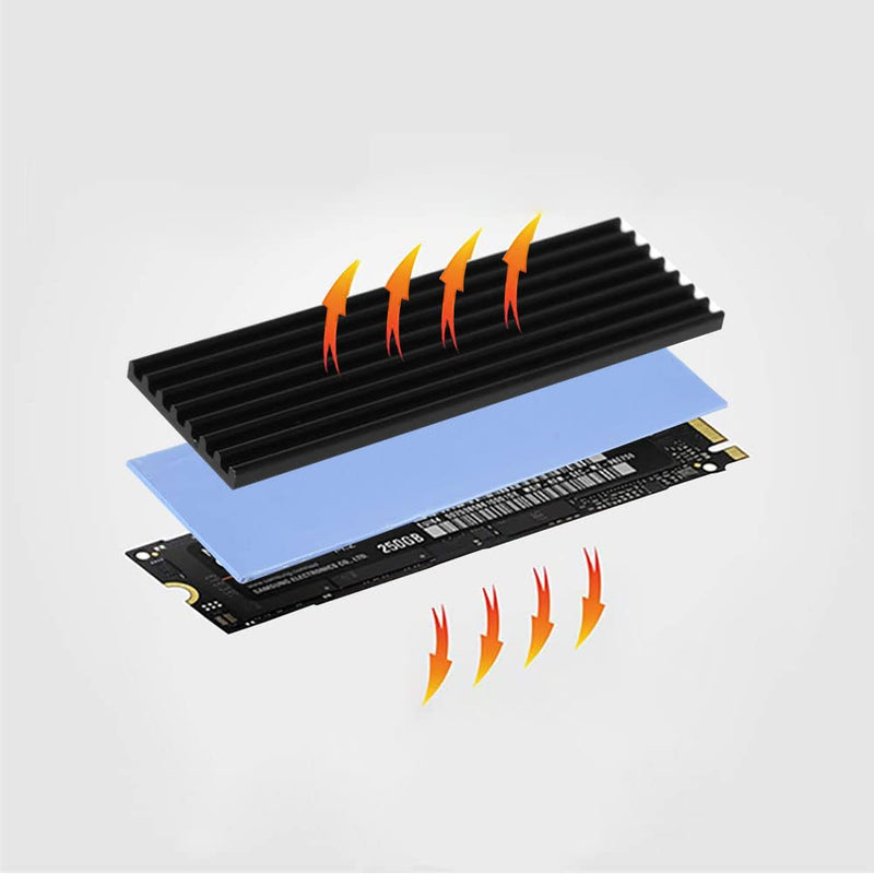 M2 SSD Heatsink, 3 Sets M.2 Thermal Pads, Cooler Set Heatsink, Aluminum Cooler with Silicone Thermal Pad, Semiconductor Devices Cooler, Heatsink 2280 PCIE NVME CPU Cooling for 2280 M.2 SSD M2 Heatsink