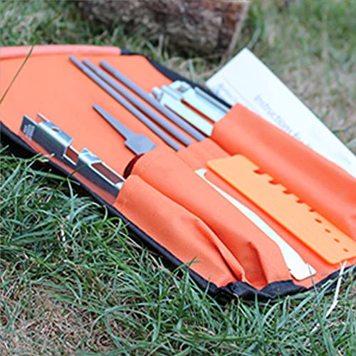 Chainsaw Sharpener File Set, 10 Pieces Chainsaw Chain Universal Sanding File Sanding Tools, with 5/32 (4.0 mm) 3/16 (4.8 mm) 7/32 (5.5 mm) Round File 6 Inch Flat File Depth Gauge