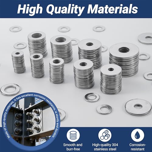 40 Pcs 1/2" Fender Washers Stainless,1/2" ID x1.43 OD x 0.1" Thick 1/2" x 1.43"OD x 0.1"T 40