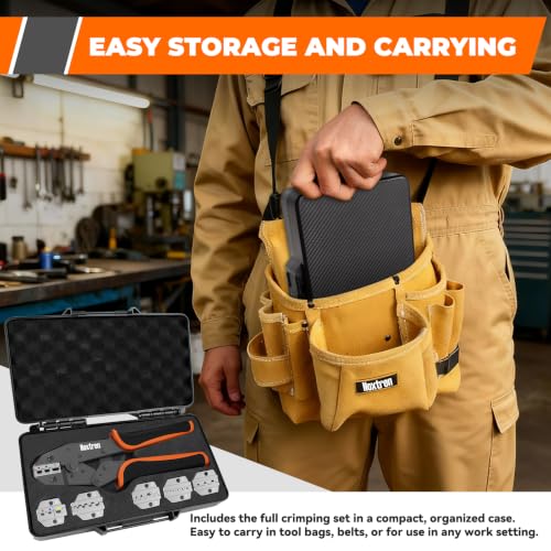 6-in-1 Ratcheting Wire Crimper Set with Interchangeable Dies 6-Piece Crimping Tool Set