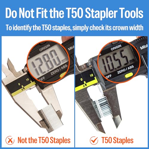 meite 21 Gauge 1/2-inch Crown Upholstery Staples, 304 Stainless Steel with 1/2-inch Leg Length, Heavy Duty Staples for Staple Gun MT8016 (10,000 Counts) 1/2" (12 mm) 1 Box