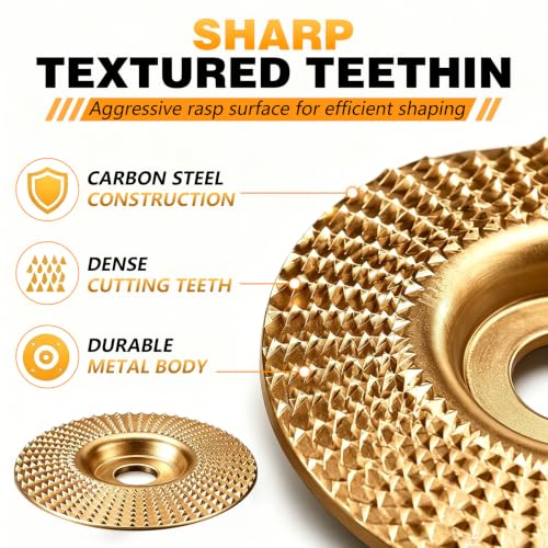 3 Pieces Tungsten Carbide Sanding Discs Wood, 100mm Tungsten Carbide Wheel Wood, Wheel Woodworking Tool for Angle Grinder for Shaping, Grinding and Cutting Polishing