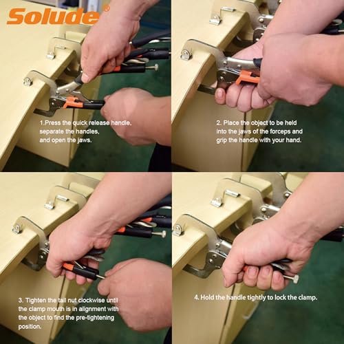 6-Inch C-Clamp Locking Pliers,Heavy Duty Vise Grip Welding Clamp With Swivel Pads for Woodworking,Home,Metalworking,Auto Repair(6 Pack) 6 inch 6 Pack