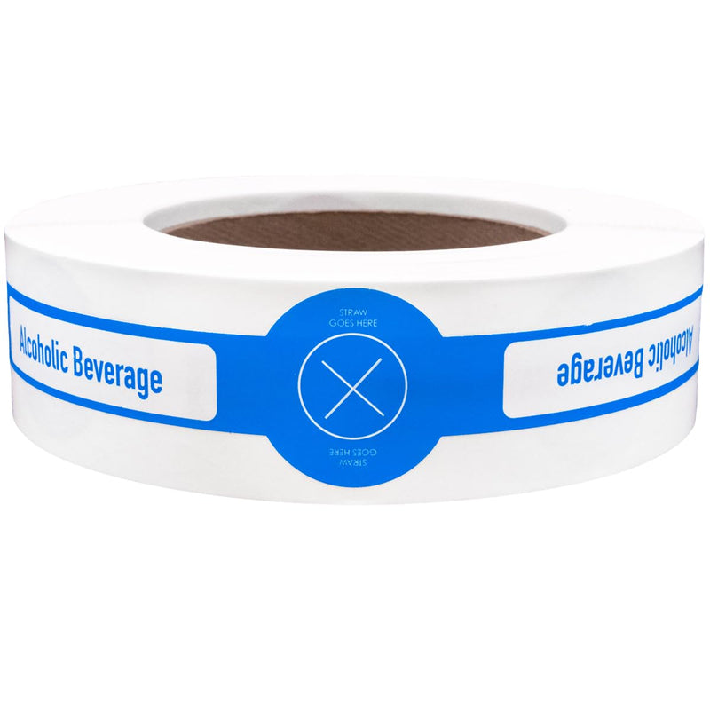 InStockLabels Alcohol to-Go Drink/Straw Tamper Evident Stickers, 250 Labels (0.625 x 10 Inch Roll) – Tamper Seal Stickers for Food Safety, Easy Peel for Secure Drink and Straw Packaging