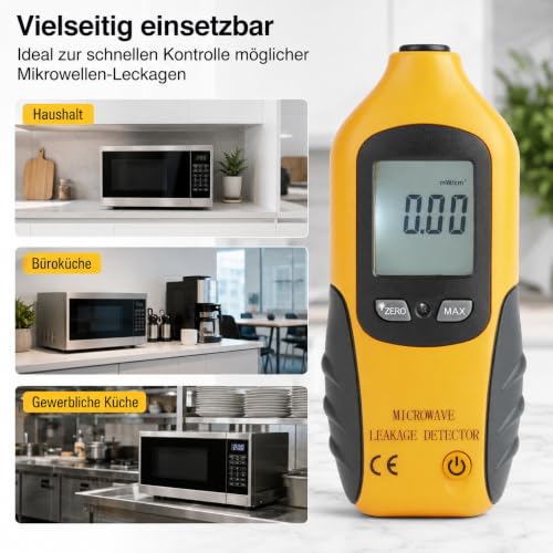 Radiation Detector, HT-M2 Microwave EMF Meter, LCD Display Microwave Leak Detector, Radiation Meter Tester, Electromagnetic EMF Meter Tester 0-9.99 MW/cm2