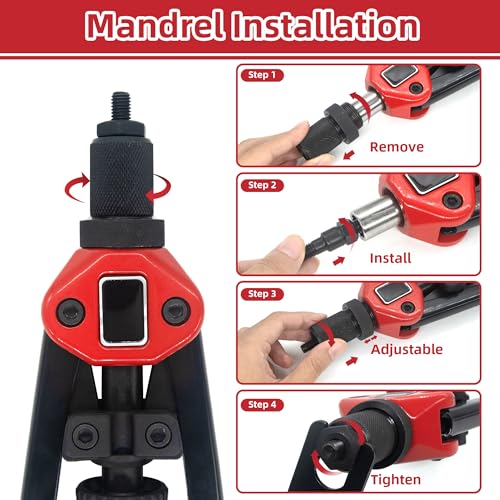 Professional Rivet Nut Tool Kit with 98Pcs Assortment - 14" Hand Riveter for Metric & SAE Threads