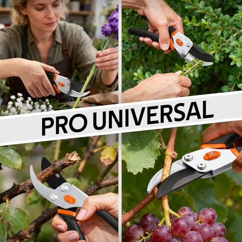 rofessional 8.5”Garden Pruner with Jam-Proof Spring