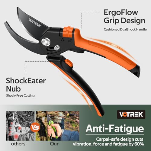 rofessional 8.5”Garden Pruner with Jam-Proof Spring