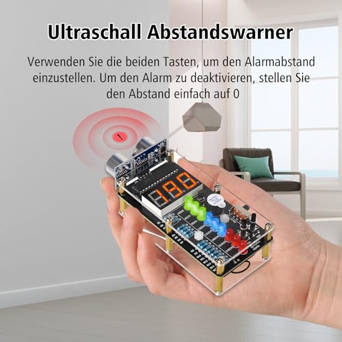 HC-SR04 Ultrasonic Rangefinder Soldering Kit for School | With LED display, DIY distance sensor soldering kit kit, mint soldering learning for home, school and daily use